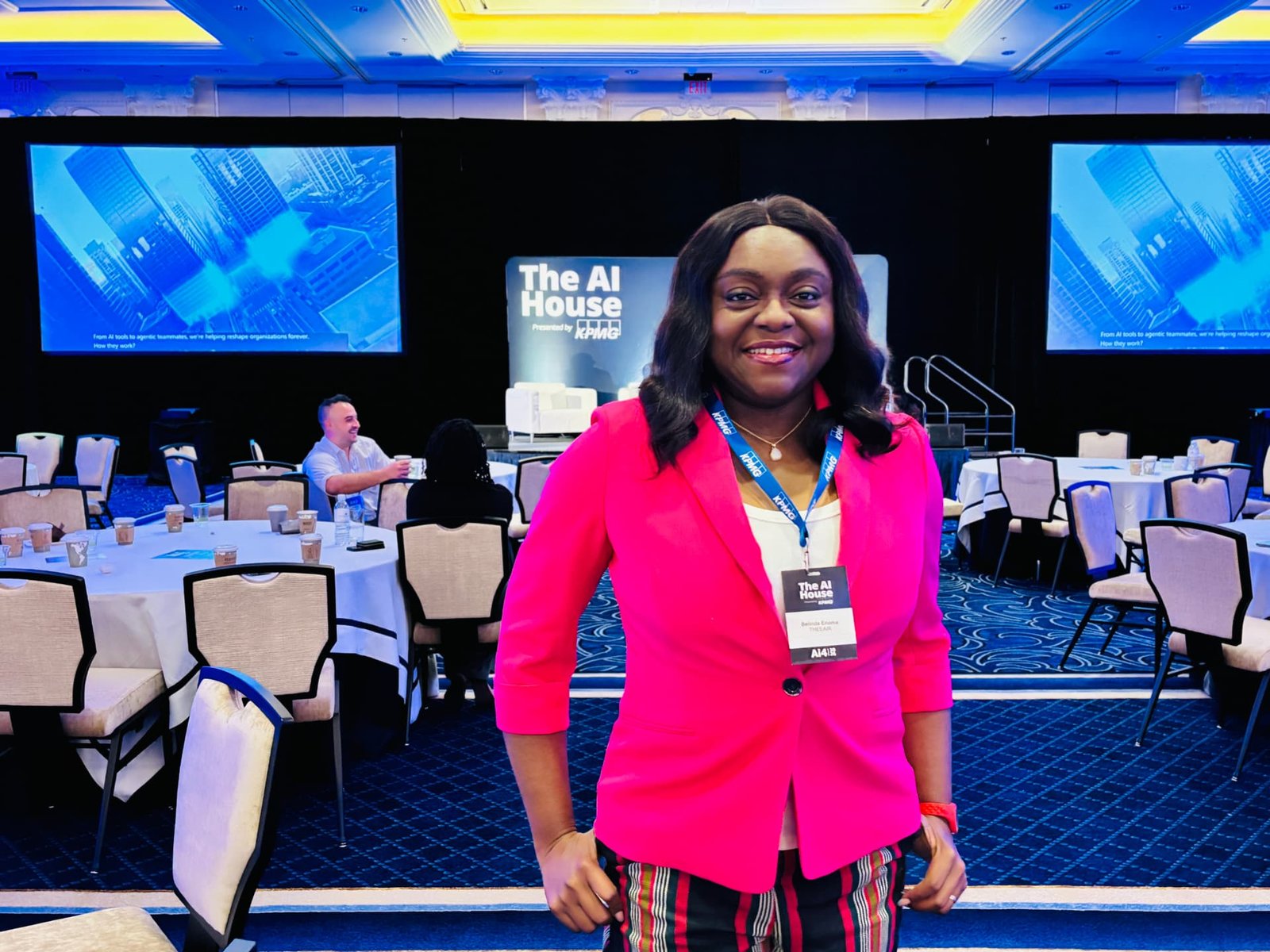 Belinda Enoma inside The AI House session room at Ai4 Las Vegas